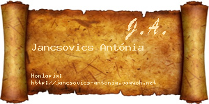 Jancsovics Antónia névjegykártya